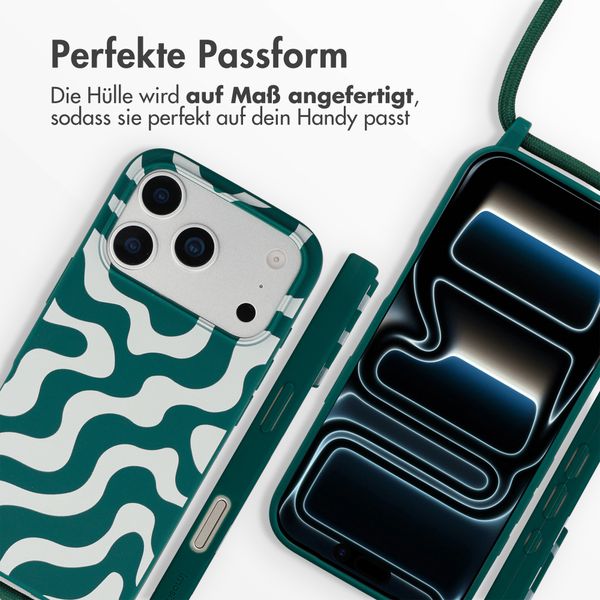 imoshion SilikonHülle design mit Band Apple iPhone 17 Pro Max - Petrol Green Groovy
