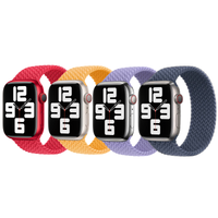 Apple 4 Pack Geflochtenes Solo Loop für Apple Watch | 38/40/41/42 mm - Größe 9 - (PRODUCT)RED / Maize / Lavender / Storm Blue