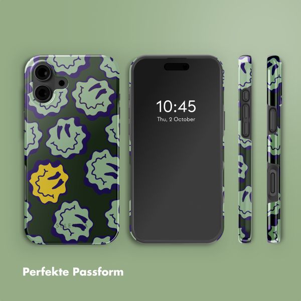 Selencia Vivid Rückabdeckung mit MagSafe Apple iPhone 16 - Wavy Smiley Green