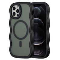 Selencia Wavy Backcover mit MagSafe Apple iPhone 12 (Pro) - Schwarz