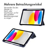 imoshion Trifold Hardcase Klapphülle Apple iPad 11 (2025) 11 Zoll A16 / iPad 10 (2022) 10.9 Zoll - Dunkelblau