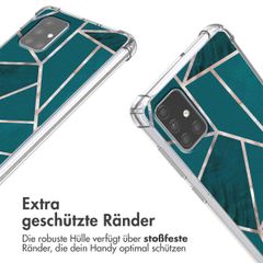 imoshion Design Hülle mit Band Samsung Galaxy A71 - Petrol Green Graphic