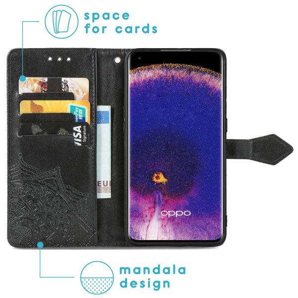 imoshion Mandala Klapphülle für das Oppo Find Pro X5 5G - Schwarz