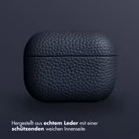 Accezz Echtes Leder Case Apple AirPods Pro 2 - Dunkelblau