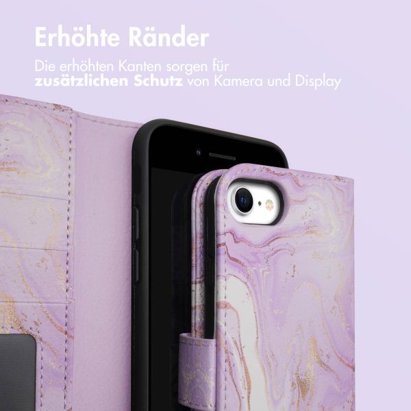 imoshion Design Klapphülle iPhone SE (2022 / 2020) / 8 / 7 / 6(s) - Purple Marble