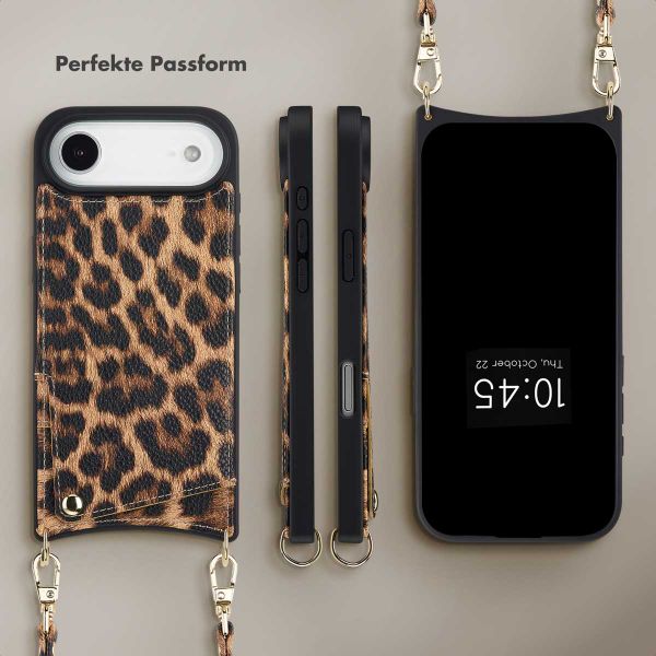 Selencia Nova HandyHülle mit Kordel und Kartenhalter Apple iPhone Air - Leopard