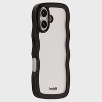 Holdit Wavy Case für das iPhone 16 Plus - Black / Transparent