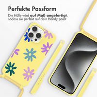 imoshion SilikonHülle design mit Band Apple iPhone 15 Pro - Yellow Flower Distance