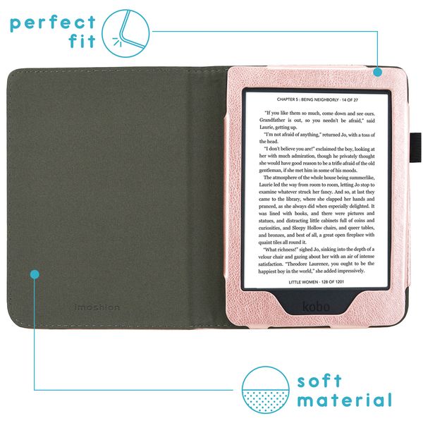 imoshion Vegan Leather Klapphülle Kobo Nia - Rosé gold