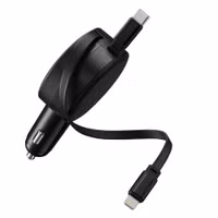 Accezz Autolader mit ausziehbaren Kabeln – USB-C / Lightning – 57W – Schwarz