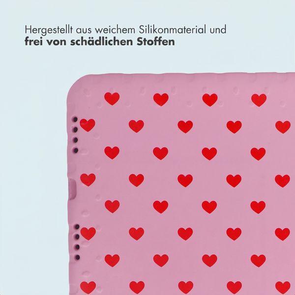 imoshion Kinder­sicheres Design Backcover mit Griff Apple iPad 11 (2025) 11 Zoll A16 / iPad 10 (2022) 10.9 Zoll - Herzchen