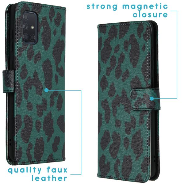 imoshion Design TPU Klapphülle Samsung Galaxy A71 - Green Leopard
