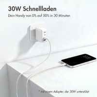 imoshion Braided USB-C-zu-Lightning-Kabel 30 W - 2 Meter - Weiß