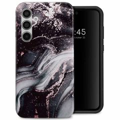 Selencia Vivid Back Cover Samsung Galaxy A55 - Chic Marble Black