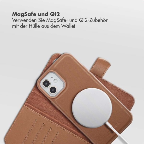 Selencia Olyn Abnehmbare Bookcase mit MagSafe Apple iPhone 12 (Pro) - Braun