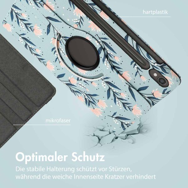 imoshion 360° drehbare Design Klapphülle Samsung Galaxy Tab S9 11.0 Zoll - Flowers