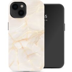 Selencia Vivid Back Cover Apple iPhone 14 - Golden Beige Marble