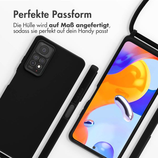 imoshion Silikonhülle mit Band für das Xiaomi Redmi Note 11 Pro - Schwarz