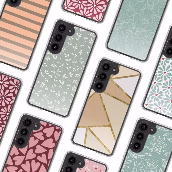 imoshion Design Hülle Samsung Galaxy S23 - Smoke Green Flowers