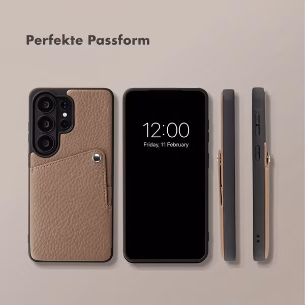 Selencia Riva Back Cover mit Kartenfach Samsung Galaxy S26 Ultra - Mocha Brown