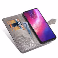 Mandala Klapphülle Grau Motorola One Hyper