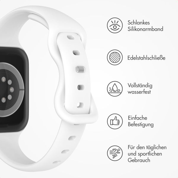 imoshion Slim Silikonarmband für die Apple Watch Series 1-10 / SE / Ultra (2) (44/45/46/49 mm) - Weiß