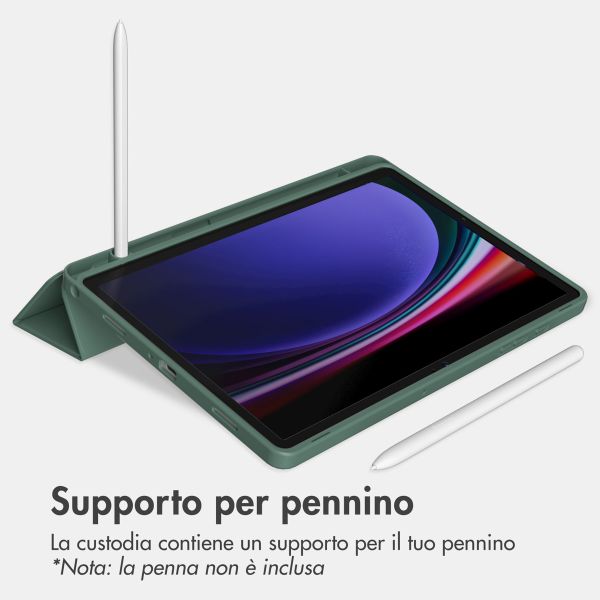 Accezz Smarte Klapphülle aus Silikon Samsung Galaxy Tab A9 8.7 Zoll - Dunkelgrün