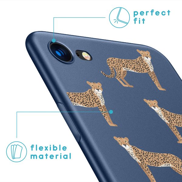 imoshion Design Hülle iPhone SE (2022 / 2020) / 8 / 7 - Leopard - Blau