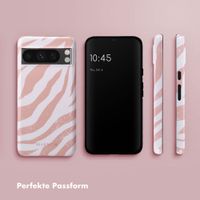 Selencia Vivid Tough Back Cover für das Google Pixel 8 Pro - Colorful Zebra Old Pink