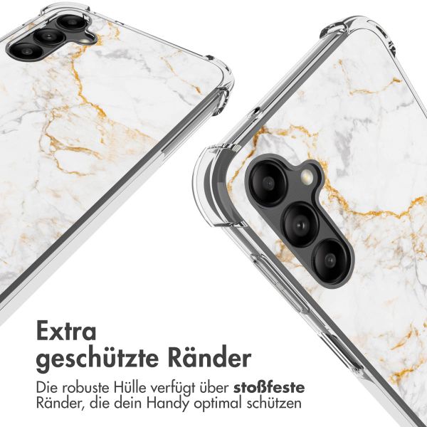 imoshion Design Hülle mit Band für das Samsung Galaxy A14 (5G/4G) - White Marble