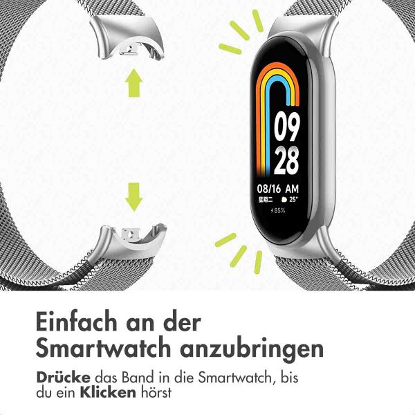 imoshion Magnetisches Milanaise Armband für das  Xiaomi Smart Band 8 / 9 - Silber