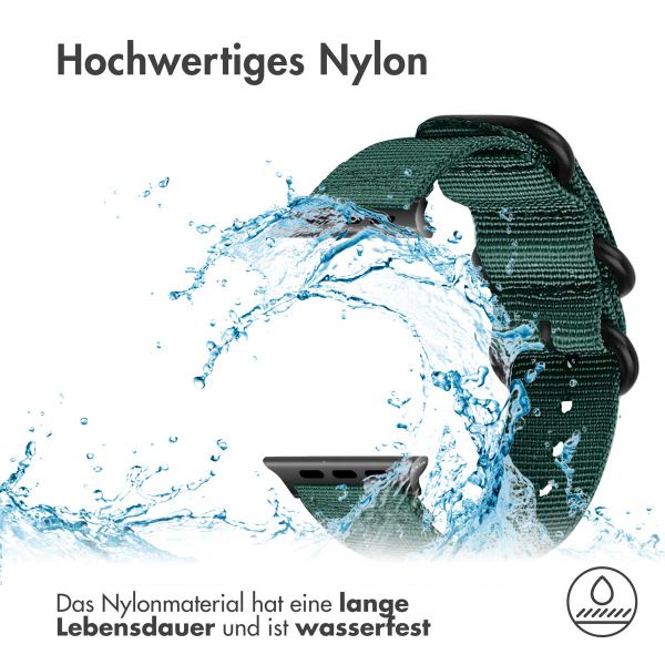 imoshion Nylonarmband für das Apple Watch Series 1-9 / SE - 38/40/41 mm / Series 10 - 42 mm - Dunkelgrün