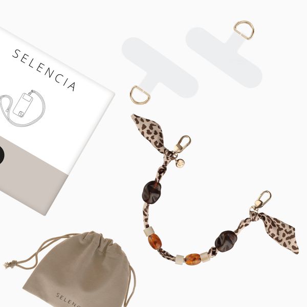 Selencia Satin Stone-Handykette - Sand