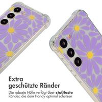 imoshion Design Hülle mit Band Samsung Galaxy S23 - Tropical Violet Flowers Connect