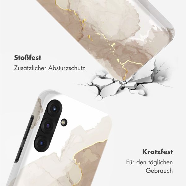 Selencia Vivid Back Cover Samsung Galaxy S25 Plus - Marble Light Brown