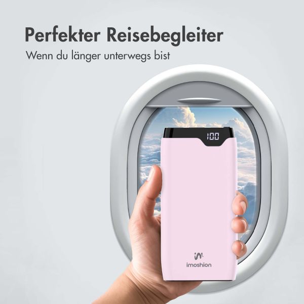 imoshion Powerbank - 20.000 mAh - Schnelles Aufladen und Power Delivery - Rosa