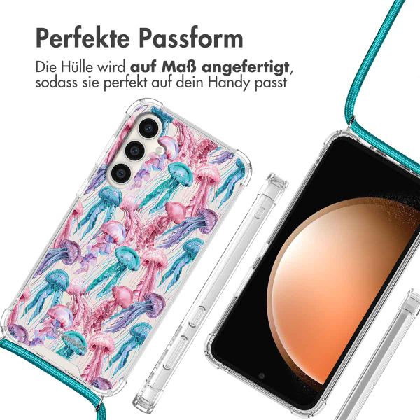 imoshion Design Hülle mit Band Samsung Galaxy S23 FE - Jellyfish Watercolor