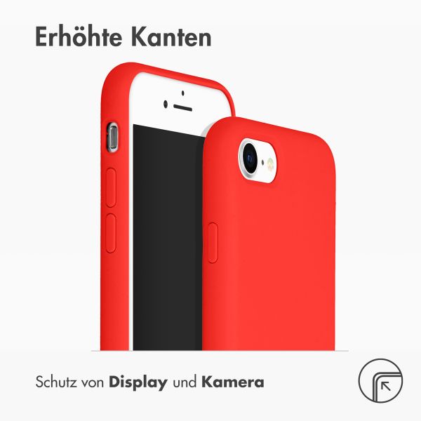 Accezz Liquid Silikoncase Rot für das iPhone SE (2022 / 2020) / 8 / 7