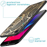 imoshion Design Hülle für das iPhone SE (2022 / 2020) / 8 / 7 - Blätter / Schwarz