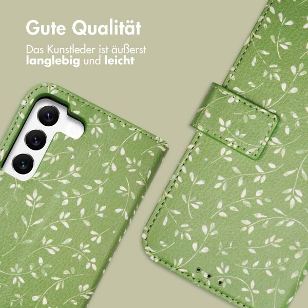 imoshion ﻿Design Klapphülle für das Samsung Galaxy S22 - Green Flowers