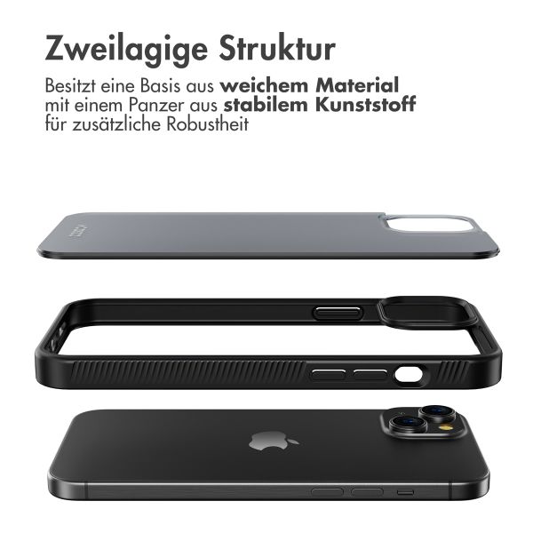 Accezz Rugged Frosted Back Cover für das iPhone 15 Plus - Schwarz