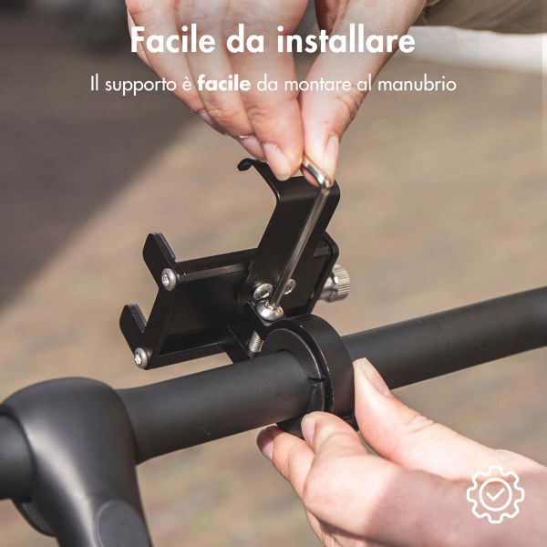 Accezz Handyhalterung für das Fahrrad – verstellbar – universell – Aluminium – schwarz