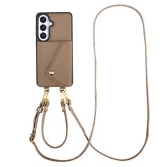 Selencia Sera HandyHülle mit Kordel und Umschlag-Kartenhalter Samsung Galaxy S26 - Taupe