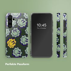 Selencia Vivid Back Cover Samsung Galaxy A55 - Wavy Smiley Green