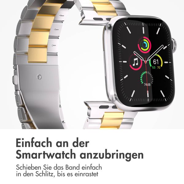 imoshion Edelstahlarmband für das Apple Watch Series 1 bis 9 / SE (38/40/41 mm) | Series 10 / 11 (42 mm) - Silber / Gold
