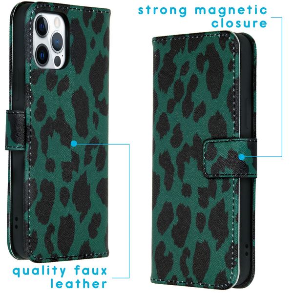 imoshion Design TPU Klapphülle iPhone 12 (Pro) - Green Leopard