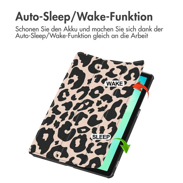 imoshion Design Trifold Klaphülle Samsung Galaxy Tab A11 Plus - Leopard