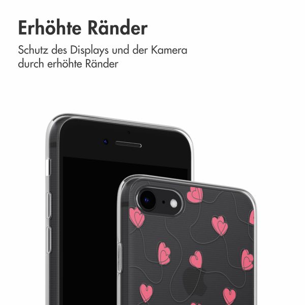 imoshion  Design Hülle für das iPhone SE (2022 / 2020) / 8 / 7 - Dusty Rose Connected Hearts