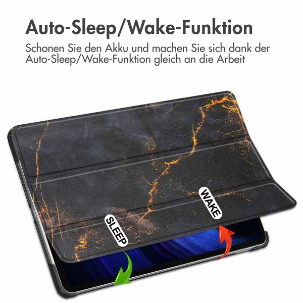 imoshion Design Trifold Klaphülle Xiaomi Pad 6 / 6 Pro - Black Marble