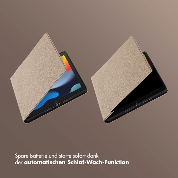 Selencia Riva Klapphülle Apple iPad 9 (2021) 10.2 Zoll / iPad 8 (2020) 10.2 Zoll / iPad 7 (2019) 10.2 Zoll - Beige